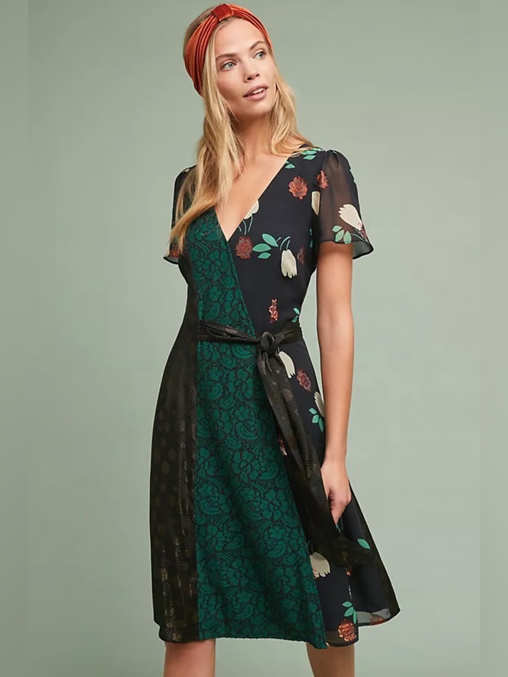 Anthropologie Moulinette Soeurs Ciao Bella Floral Lace Boho Dress 16 Patchwork